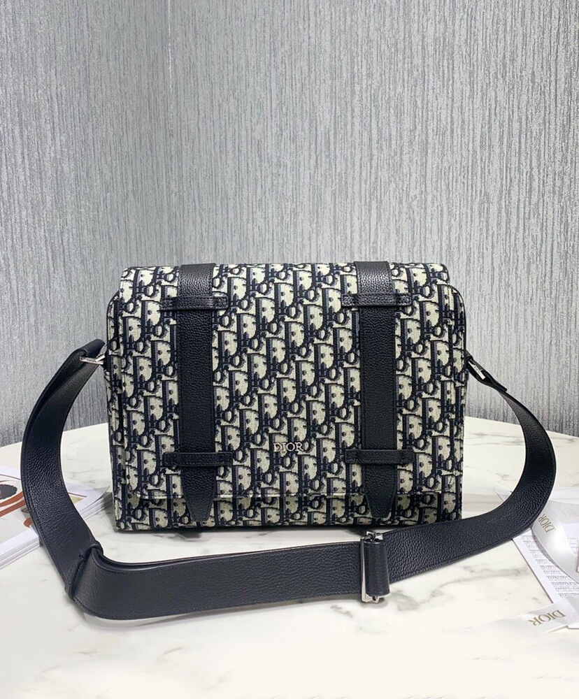 Christian Dior Messenger Canvas with Leather Bag Dark Grey